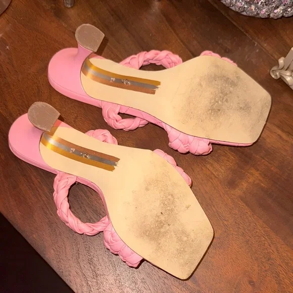 Vibrant Pink Braided Women's Sandals Sam Edelman heels size 8.5 - Picture 5 of 9